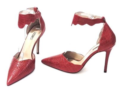 Red high heel shoes Italian manufacturer for resellers