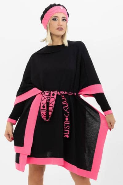 Платье вязаное черно-розовое Made in Italy для реселлеров