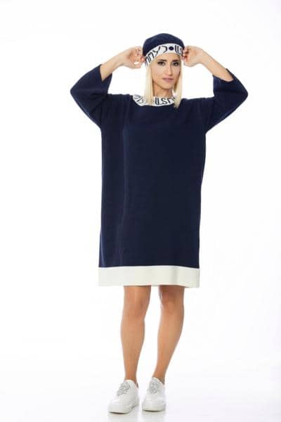 MOMMYDOLLS - Платье-футляр из темно-синего трикотажа 