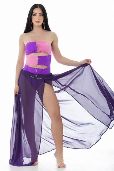 MOMMYDOLLS - Прозрачное вечернее платье с вырезом 