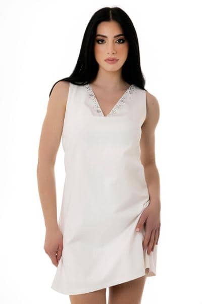 Элегантное белое платье без рукавов производства Италии для реселлеров