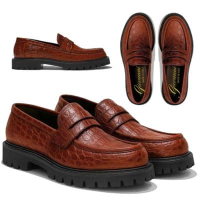 CALZATURIFICIO NGM - Cognac Croc Loafers