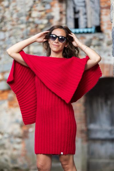 NOEMI'S - Red Ribbed Knit Dress