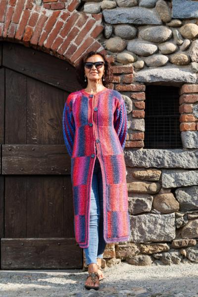 Cardigan tricoté coloré italien pour revendeurs