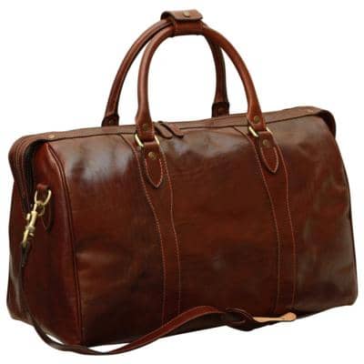OLD ANGLER LEATHER - Borsa da viaggio in pelle 