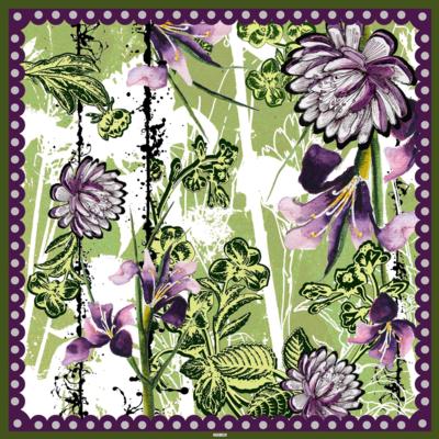 OLITEX - Seidenschal mit Blumenmuster 