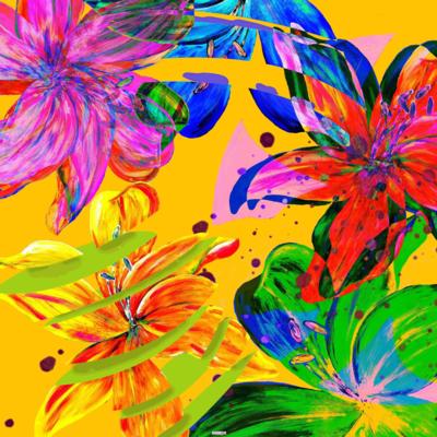 OLITEX - Schal mit leuchtendem Blumenmuster 