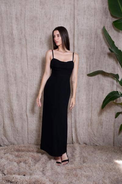 Vestido negro elegante para revendedores fabricado en Italia