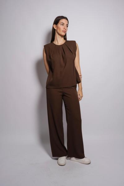 OPTIONS - Braunes Set mit weitem Bein 