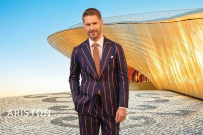 PELLICCIA - Костюм в полоску цвета морской волны 