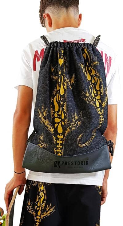 Итальянский рюкзак с золотым принтом ящерицы для перепродавцов