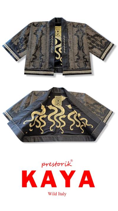 Italian kimono jacket with snake pattern for resellers