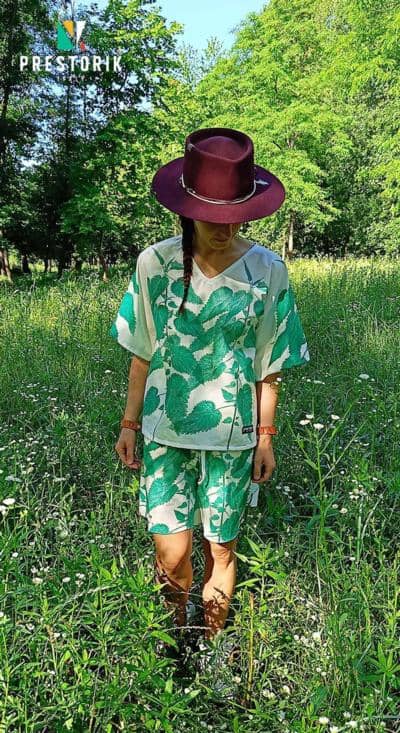 Conjunto de verano estampado tropical italiano para revendedores