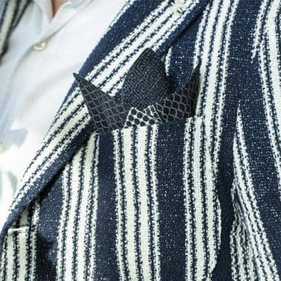 ALBERTO COLONNA - Pocket Square Scribble bl 