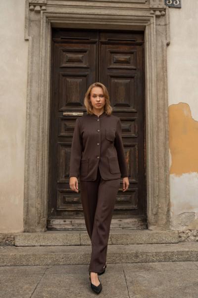 Italian brown women's suit for resellers, stylish wholesale fashion
