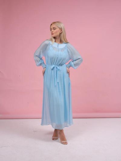 Elegant light blue dress for resellers, Italian manufacturer
