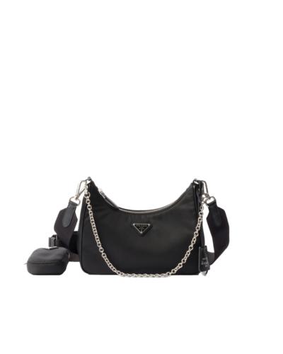 Italian black Prada bag with chain strap for resellers