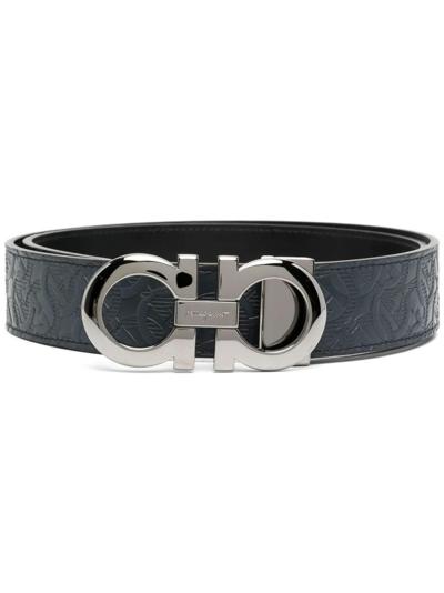 Italian designer blue leather belt with silver buckle for resellers