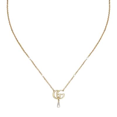 Italian gold necklace with GG pendant and pearl for resellers