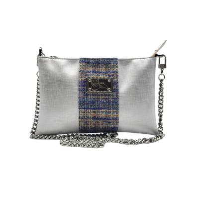 Элегантная серебристая сумка Made in Italy для продавцов