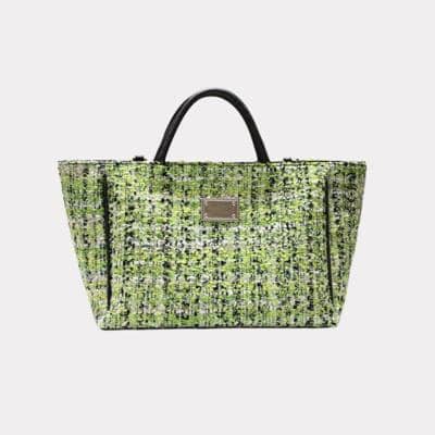 Итальянская зеленая сумка из твида оптом