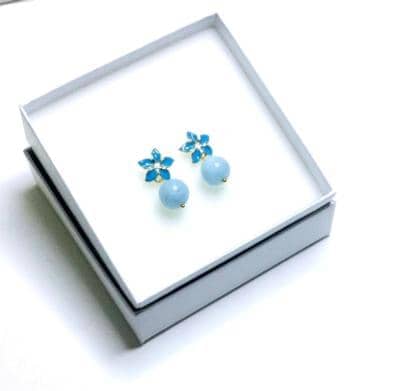 ROMANORE - PENDIENTES AUAMARINE 