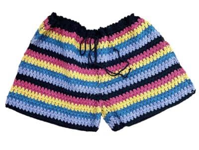 ROSSANA BANDINI - Pantalones cortos de crochet a rayas elegantes 