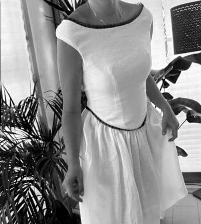 MADDIBLUES - LINEN DRESS WITH LACE 