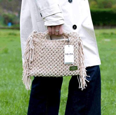 SA.PO. - Клатч из рафии с бахромой 