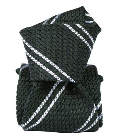 Cravatta lavorata a maglia italiana con righe bianche per rivenditori