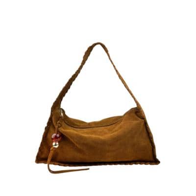 Brown suede handbag Italian manufacturer for resellers