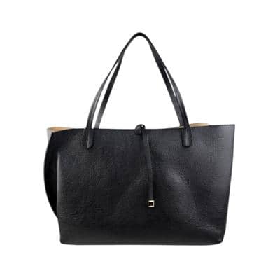 Элегантная черная кожаная сумка, Сделано в Италии