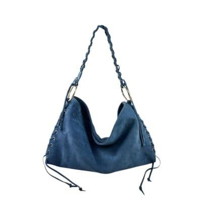 Italian blue suede handbag for resellers wholesale