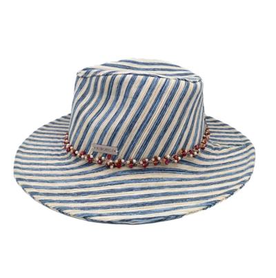 SERPAP - Fedora a rayas con cuentas 