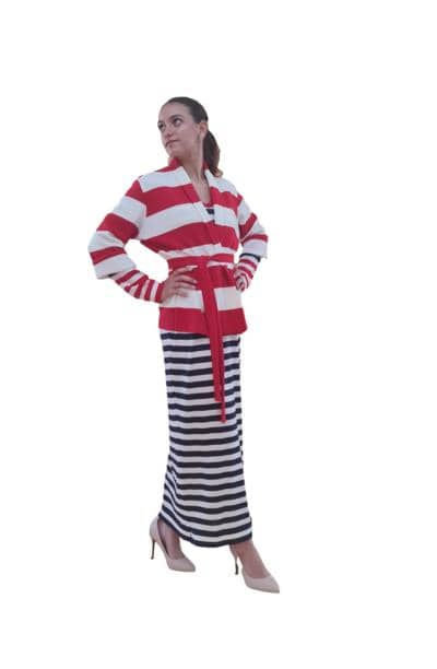 SILENZIO - Striped cardy with belt