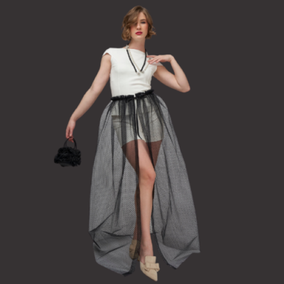 ATELIER 322 - Sopragonna in tulle plumetis 