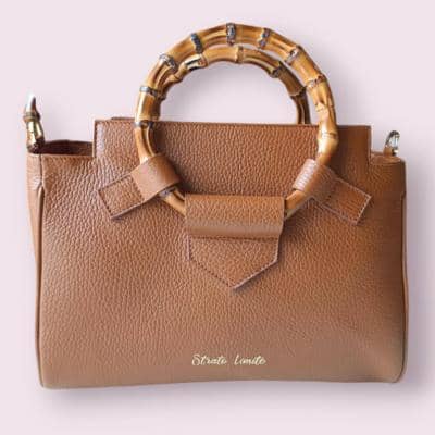 Элегантная итальянская сумка с бамбуковой ручкой