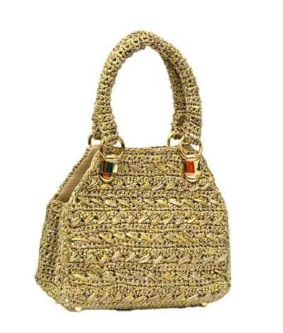 STRATO LIMITE - Bolsa elegante em tecido dourado 