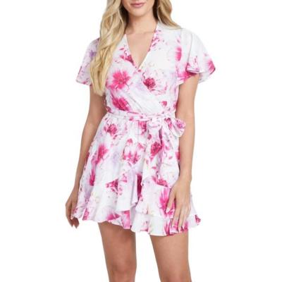 Italian floral wrap dress for resellers wholesale