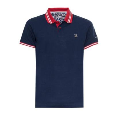 Italian polo shirt navy blue red collar wholesale for resellers