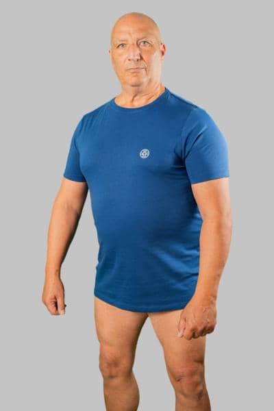 SUPERSIZE - T-shirt blu elegante 100%Co 