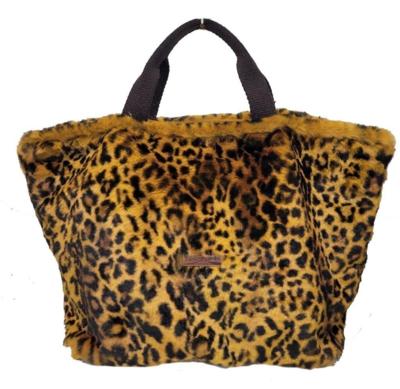 Italian leopard print faux fur bag for resellers