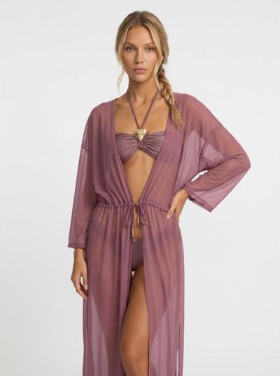 TIARE' BEACHWEAR - Sheer Mauve Beach Kimon
