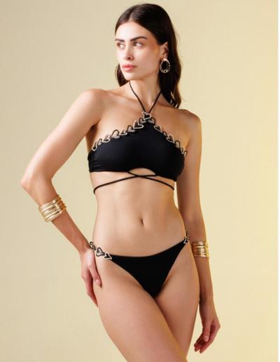 TIARE' BEACHWEAR - Biquíni com corações bordados 