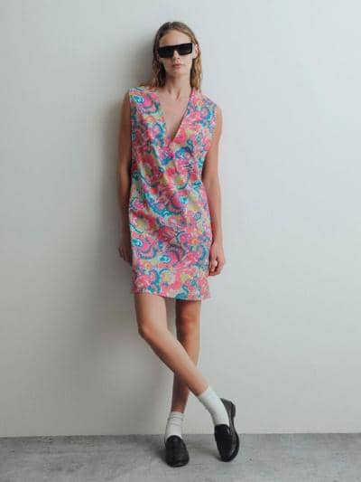 X-MOD - Vestido Envoltório Coral Elegante 