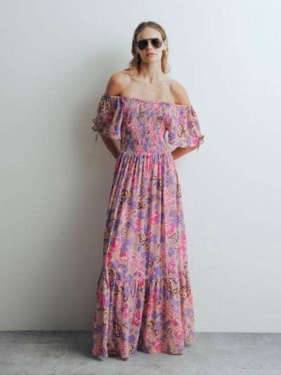 X-MOD - Vestido floral sem ombros 
