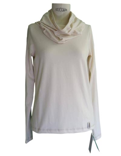 Y-GLAM - Sweat à capuche col ivoire chic 